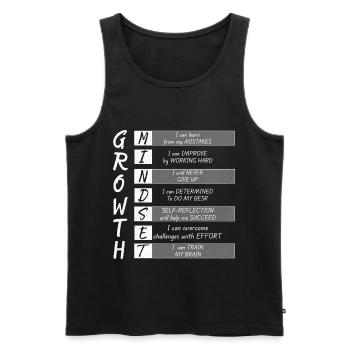 GROWTH MINDEST - Men's Premium Organic Tank Top - black - Front - AI Model Male 178 light (178cm)