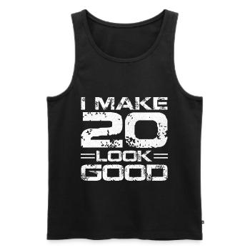 I make 20 look good - Men's Premium Organic Tank Top - black - Front - Michal (187cm)