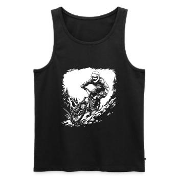 Mountain Biking Sketch - Men's Premium Organic Tank Top - black - Front - Michal (187cm)