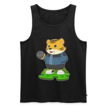 Tiger Bowling Bowling Ball - Men's Premium Organic Tank Top - black - Front - Michal (187cm)