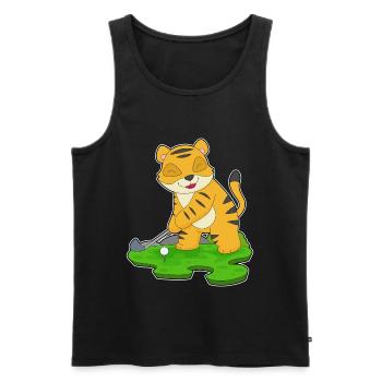 Tiger Golf Golf Clubs - Men's Premium Organic Tank Top - black - Front - Michal (187cm)