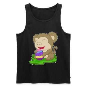 Affe Ostern Osterei - Männer Premium Bio Tank Top - Schwarz - Vorne - Michal (187cm)