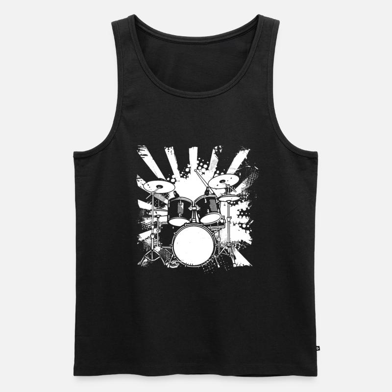 Trapset Zeichnung - Männer Premium Bio Tank Top - Schwarz