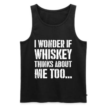 I Wonder if whiskey thinks about me too - Men's Premium Organic Tank Top - black - Front - AI Model Male 178 light (178cm)