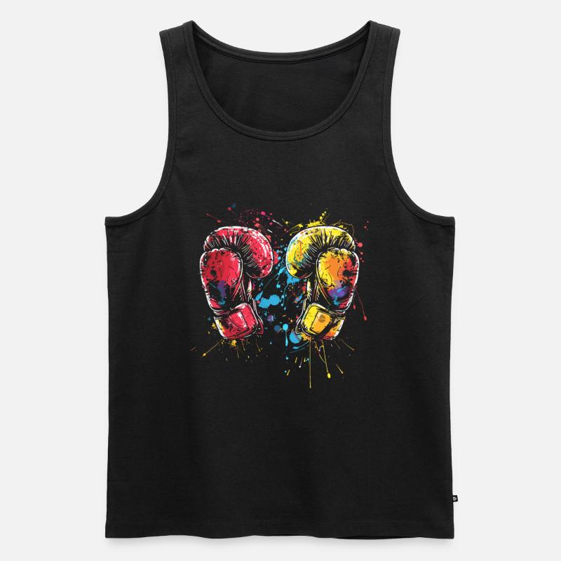 Kickboxhandschuhe - Männer Premium Bio Tank Top - Schwarz