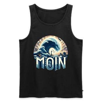 Hello Northern Germany - Men's Premium Organic Tank Top - black - Front - Michal (187cm)