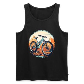Mountain Biking Sketch Vintage - Men's Premium Organic Tank Top - black - Front - Michal (187cm)