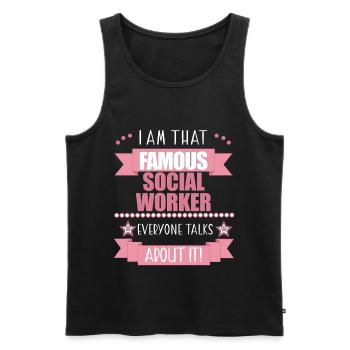 Social Worker Profession Ladies Gift - Men's Premium Organic Tank Top - black - Front - Michal (187cm)