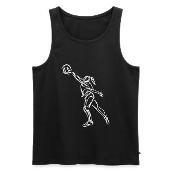 Croquis de joueuse de volley-ball - Débardeur bio Premium Homme - noir - Devant - Michal (187cm)