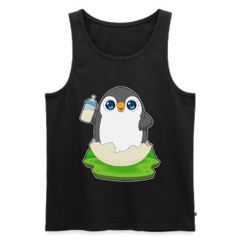 Penguin Biberon Lait - Débardeur bio Premium Homme - noir - Devant - Michal (187cm)