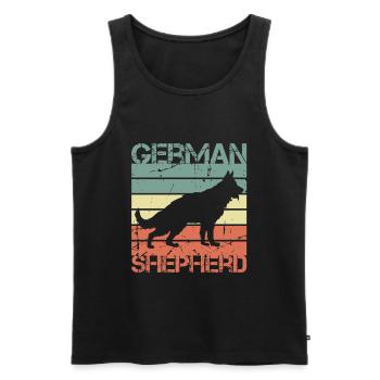Retro German Shepherd - Men's Premium Organic Tank Top - black - Front - AI Model Male 178 light (178cm)