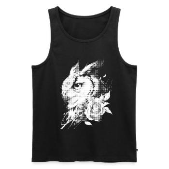 Rose Owl Floral Aesthetics Night Owl Bird Gift - Men's Premium Organic Tank Top - black - Front - Michal (187cm)