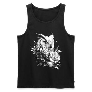 Floral Rose Owl Aesthetics Night Owl Bird Gift - Men's Premium Organic Tank Top - black - Front - Michal (187cm)