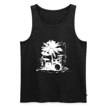 Schlagzeug - Männer Premium Bio Tank Top - Schwarz - Vorne - AI Model Male 178 light (178cm)