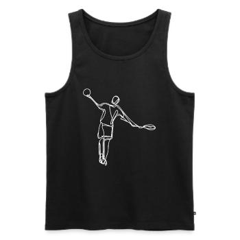 Badminton Player Drawing - Men's Premium Organic Tank Top - black - Front - AI Model Male 178 light (178cm)
