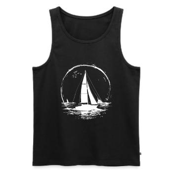 Dessin de voile - Débardeur bio Premium Homme - noir - Devant - Michal (187cm)