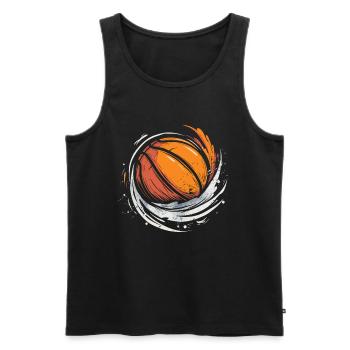 Basketball Ball Skizze - Männer Premium Bio Tank Top - Schwarz - Vorne - Michal (187cm)