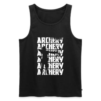 Archery - Men's Premium Organic Tank Top - black - Front - AI Model Male 178 light (178cm)