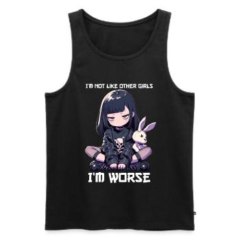pas comme les autres filles Goth Girl Bunny Kawaii Gothic - Débardeur bio Premium Homme - noir - Devant - Michal (187cm)