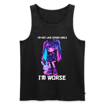 pas comme les autres filles Goth Girl Bunny Grunge Kawaii - Débardeur bio Premium Homme - noir - Devant - Michal (187cm)