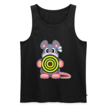 Cible de fléchettes de souris - Débardeur bio Premium Homme - noir - Devant - AI Model Male 178 light (178cm)