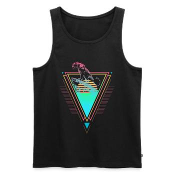 Siberian Tiger Vaporwave Synthwave 90s - Men's Premium Organic Tank Top - black - Front - Michal (187cm)