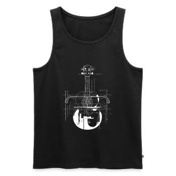 Ukulele Zeichnung - Männer Premium Bio Tank Top - Schwarz - Vorne - AI Model Male 178 light (178cm)