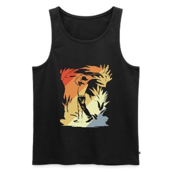 Vintage Golfspieler - Männer Premium Bio Tank Top - Schwarz - Vorne - AI Model Male 178 light (178cm)