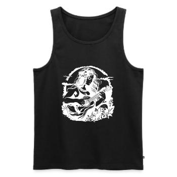 Hawaii Ukulele Girl Drawing - Men's Premium Organic Tank Top - black - Front - Michal (187cm)