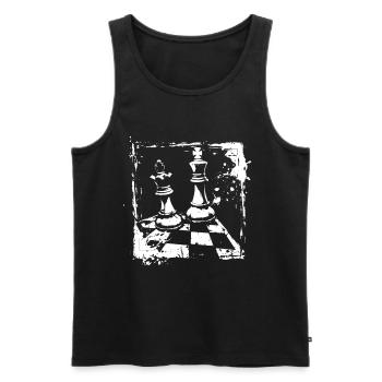 Reine et roi des échecs - Débardeur bio Premium Homme - noir - Devant - AI Model Male 178 light (178cm)