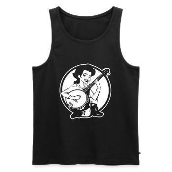 Joueur de banjo de dessin animé - Débardeur bio Premium Homme - noir - Devant - Michal (187cm)