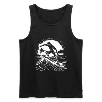 Surfer Grafik - Männer Premium Bio Tank Top - Schwarz - Vorne - AI Model Male 178 light (178cm)