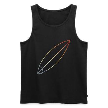Surfbrett - Männer Premium Bio Tank Top - Schwarz - Vorne - AI Model Male 178 light (178cm)