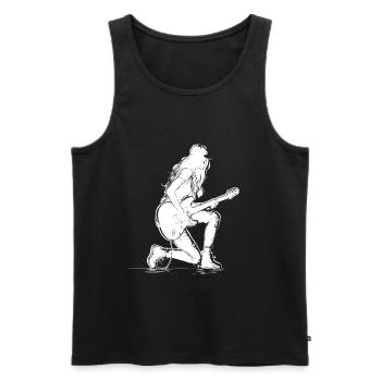 Fille de guitare - Débardeur bio Premium Homme - noir - Devant - AI Model Male 178 light (178cm)
