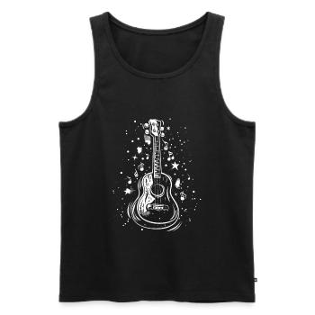 Ukulele Skizze - Männer Premium Bio Tank Top - Schwarz - Vorne - AI Model Male 178 light (178cm)