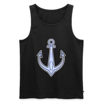 Symbole d’ancre bateau de la mer du Nord - Débardeur bio Premium Homme - noir - Devant - Michal (187cm)