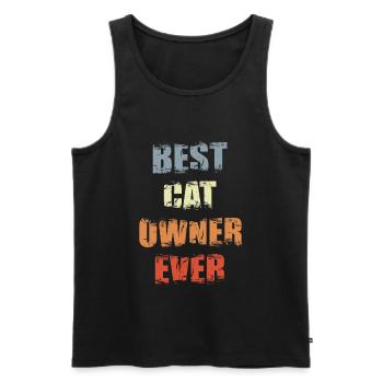 Best Cat Owner Ever - Men's Premium Organic Tank Top - black - Front - AI Model Male 178 light (178cm)