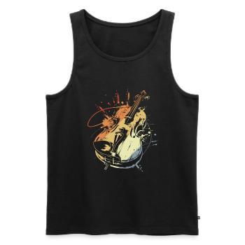 Violine Vintage-Look - Männer Premium Bio Tank Top - Schwarz - Vorne - Michal (187cm)