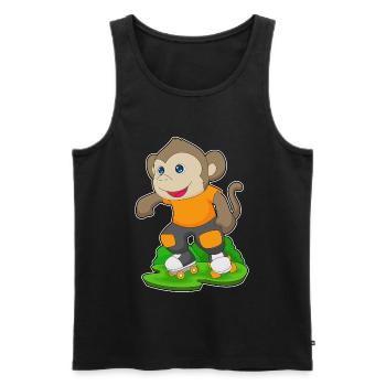 Monkey Roller Skating Roller Skates - Men's Premium Organic Tank Top - black - Front - AI Model Male 178 light (178cm)