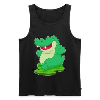 Crocodile Jogger Jogging Sport - Men's Premium Organic Tank Top - black - Front - Michal (187cm)