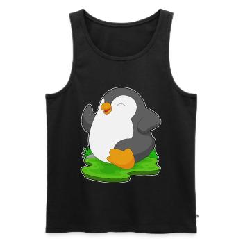 Penguin Jogger Jogging Sport - Men's Premium Organic Tank Top - black - Front - Michal (187cm)