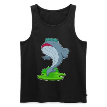 Whale Jogger Jogging Sport - Men's Premium Organic Tank Top - black - Front - Michal (187cm)