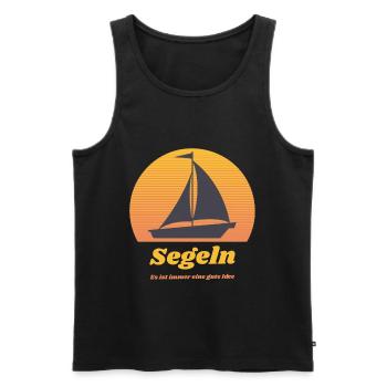 Segeln: Es ist immer eine gute Idee - Männer Premium Bio Tank Top - Schwarz - Vorne - AI Model Male 178 light (178cm)