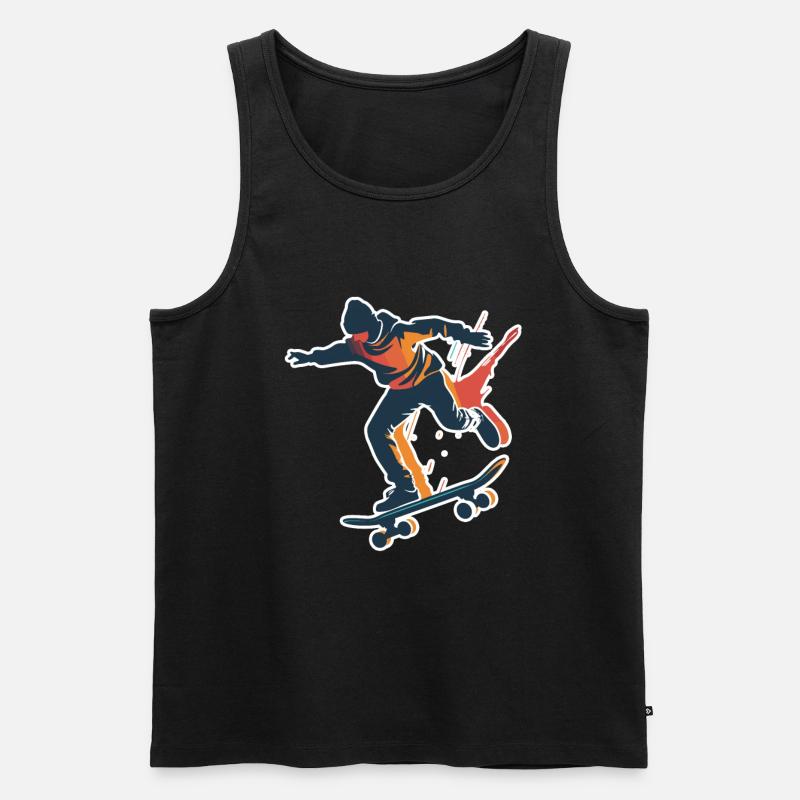 Skateboarder Grafik - Männer Premium Bio Tank Top - Schwarz