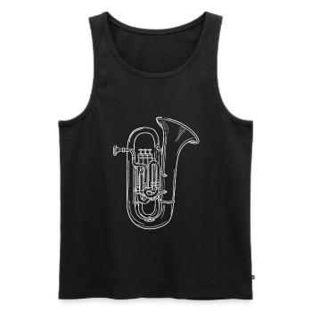 Croquis de tuba - Débardeur bio Premium Homme - noir - Devant - Michal (187cm)