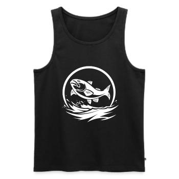 Angler Graphics - Men's Premium Organic Tank Top - black - Front - Michal (187cm)