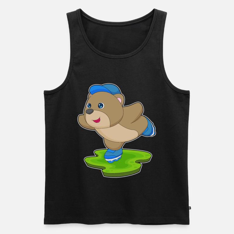 Bär Inline skating Rollschuhe - Männer Premium Bio Tank Top - Schwarz
