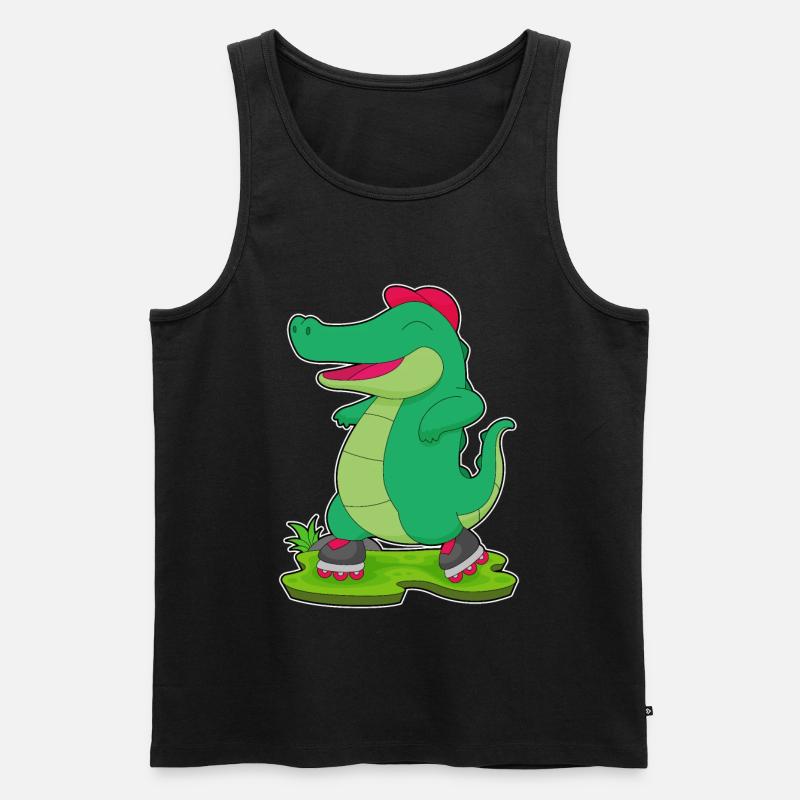 Krokodil Inline skating Rollschuhe - Männer Premium Bio Tank Top - Schwarz