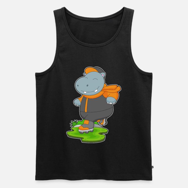 Nilpferd Inline skating Inline skates - Männer Premium Bio Tank Top - Schwarz