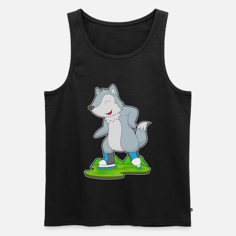 Wolf Inline skating Inline skates - Männer Premium Bio Tank Top - Schwarz